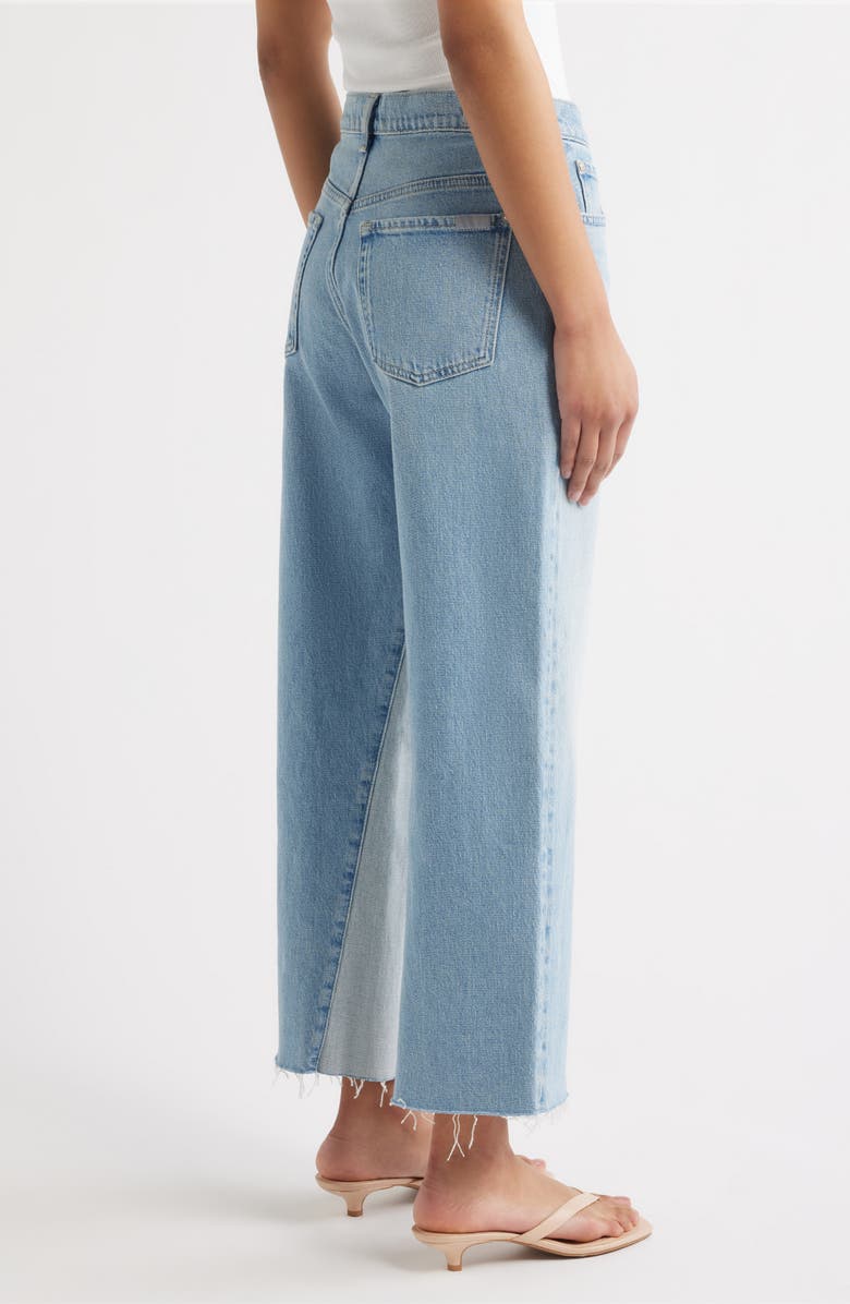 7 For All Mankind Stovepipe Two-Tone High Waist Ankle Straight Leg Jeans, Alternate, color, Seabreeze