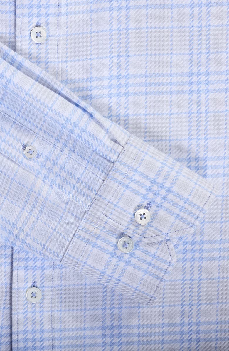 Bugatchi Axel Trim Fit Plaid Cotton Button-Up Shirt, Alternate, color, Sky