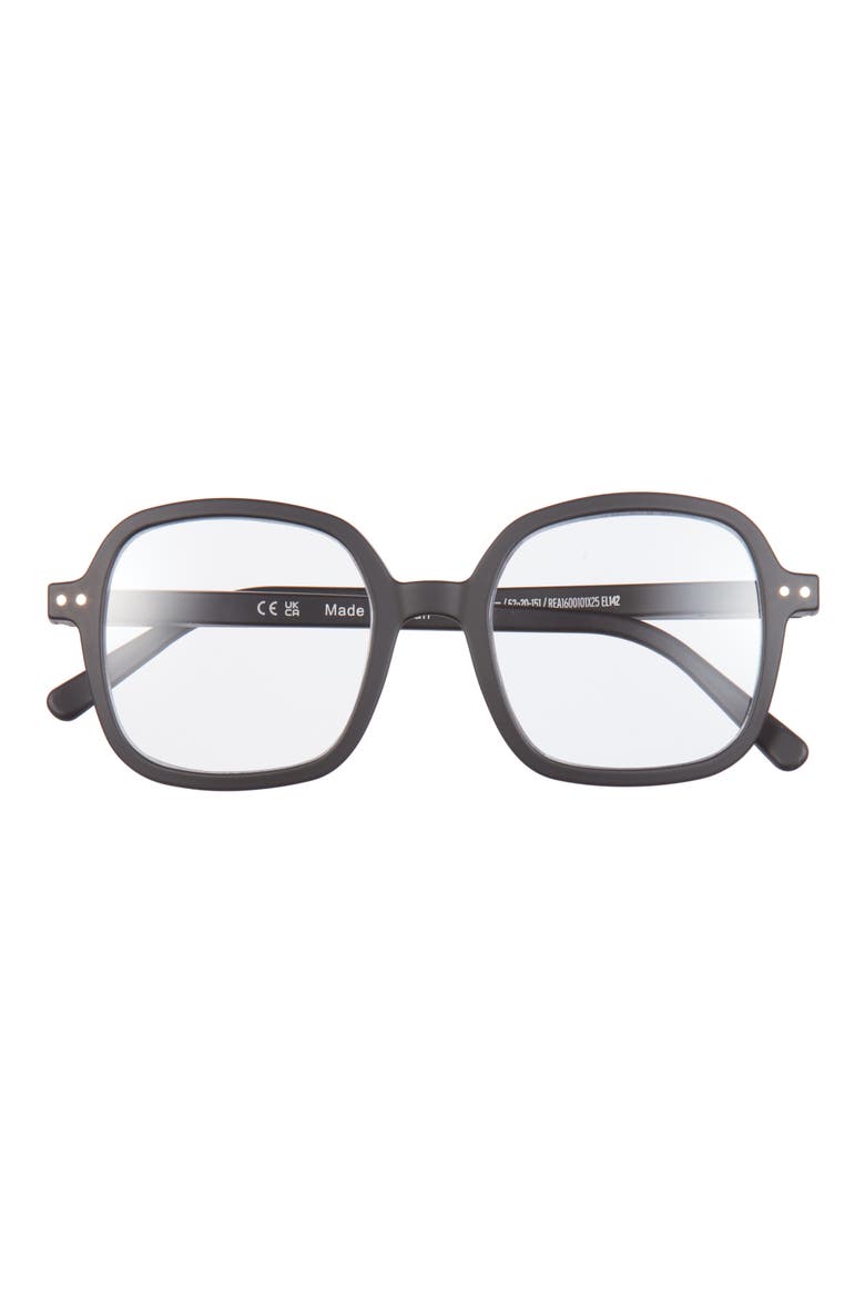 47mm Square Reading Glasses, Main, color, BLACK