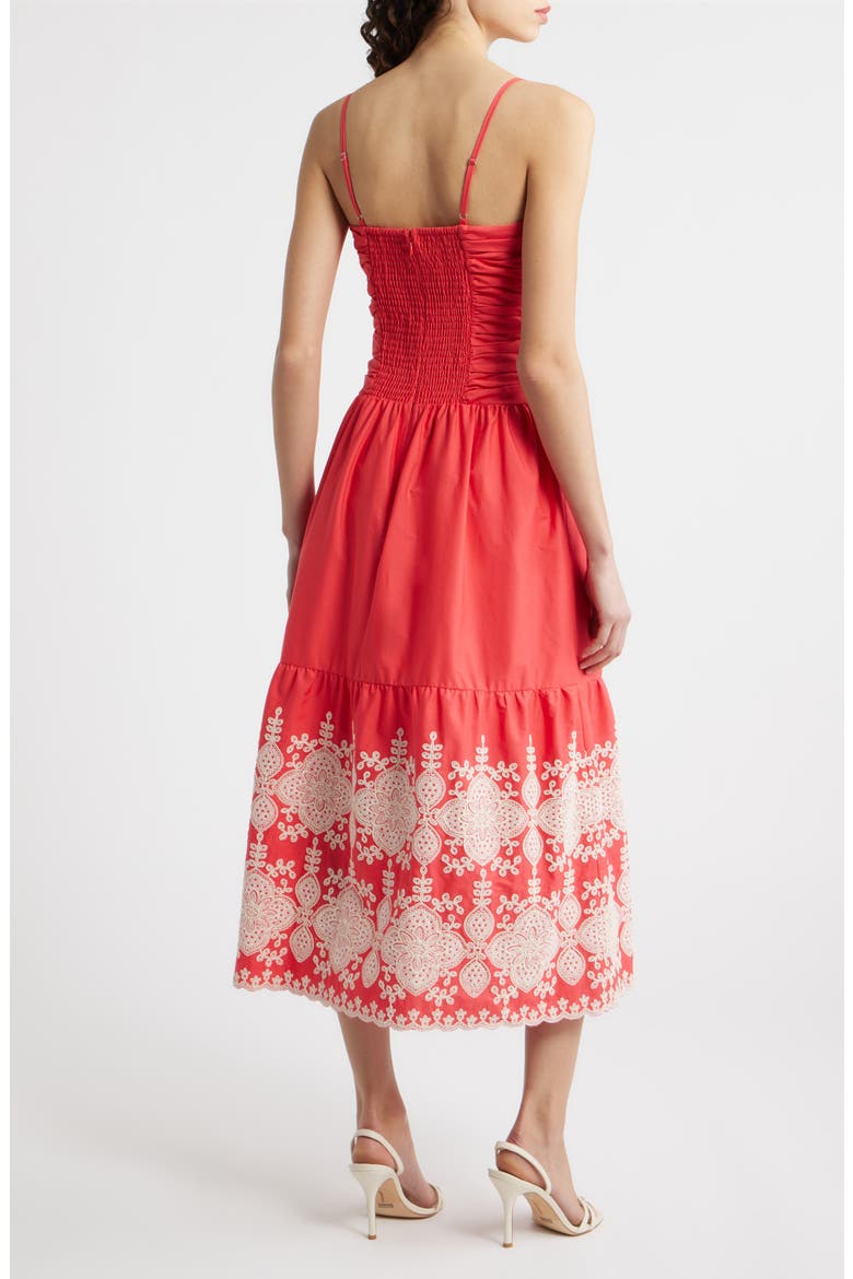 Ruched Bodice Sleeveless Maxi Dress, Alternate, color, CORAL
