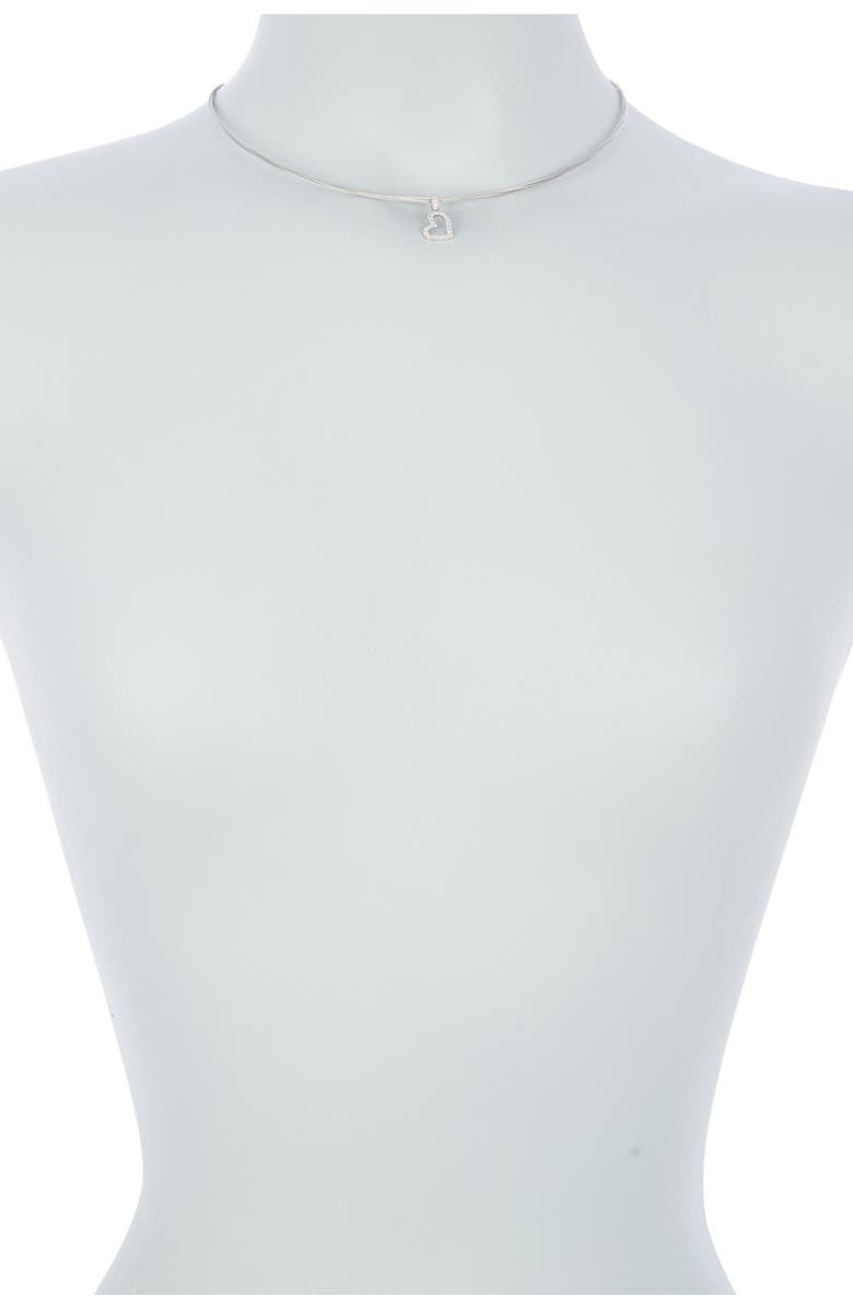 ALOR<sup>®</sup> 18K White Gold Diamond Heart Pendant Cable Necklace, Alternate, color, 