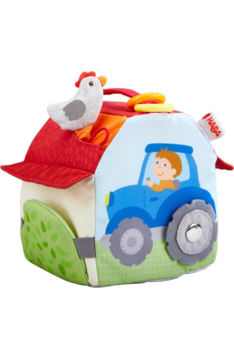 HABA Sensory Play Cube Farmyard - Infant Toys for Tummy Time and Best Toys for Baby Development for 6 Months+ with Rattle & Crinkle Sounds, Alternate, color, Multi