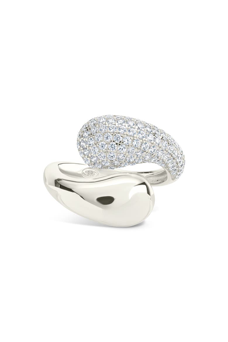 Cecilia Cubic Zirconia Open Ring, Alternate, color, SILVER