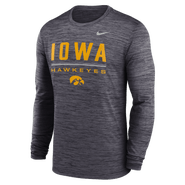 Nike Men's Nike Black Iowa Hawkeyes Sideline Velocity Dri-FIT Long Sleeve T-Shirt