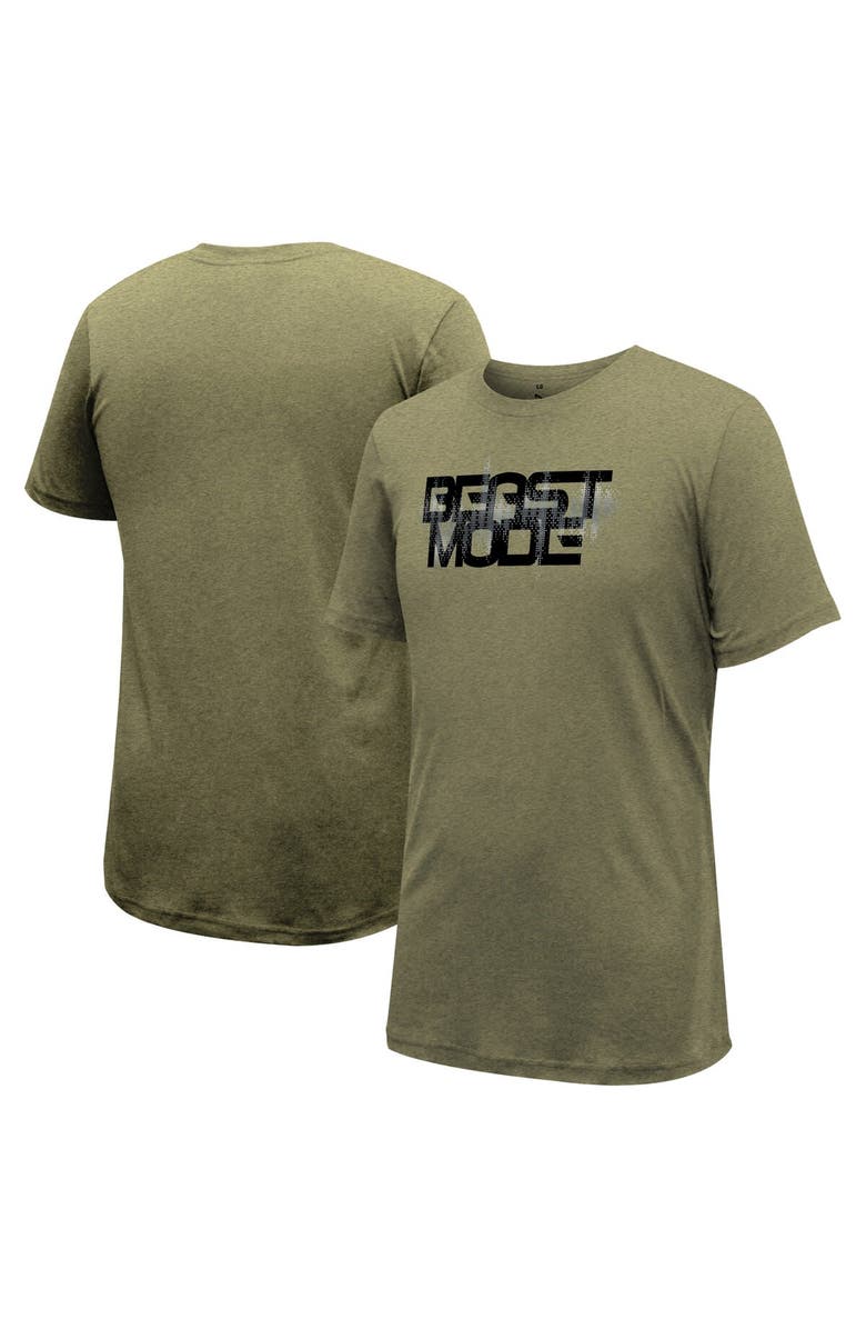 Soleworks Unisex Heather Green Beast Mode Richter Gym T-Shirt, Main, color, 
