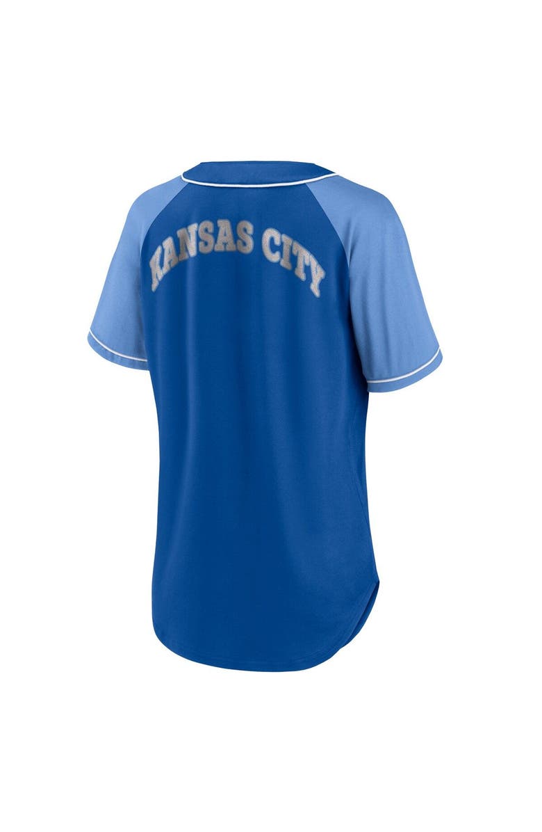 FANATICS Women's Fanatics Branded Royal Kansas City Royals Ultimate Style Raglan V-Neck T-Shirt, Alternate, color, Royal
