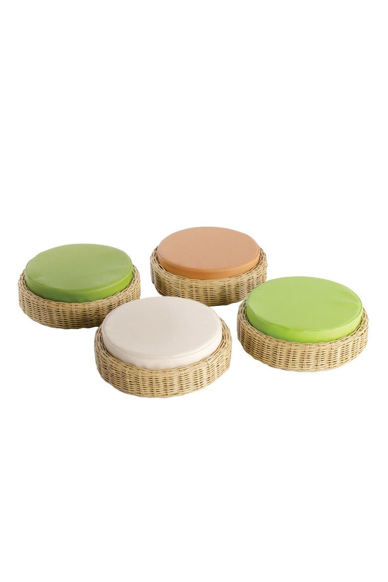 Washable Wicker Poufs - Set of 4, Main, color, Multicolored