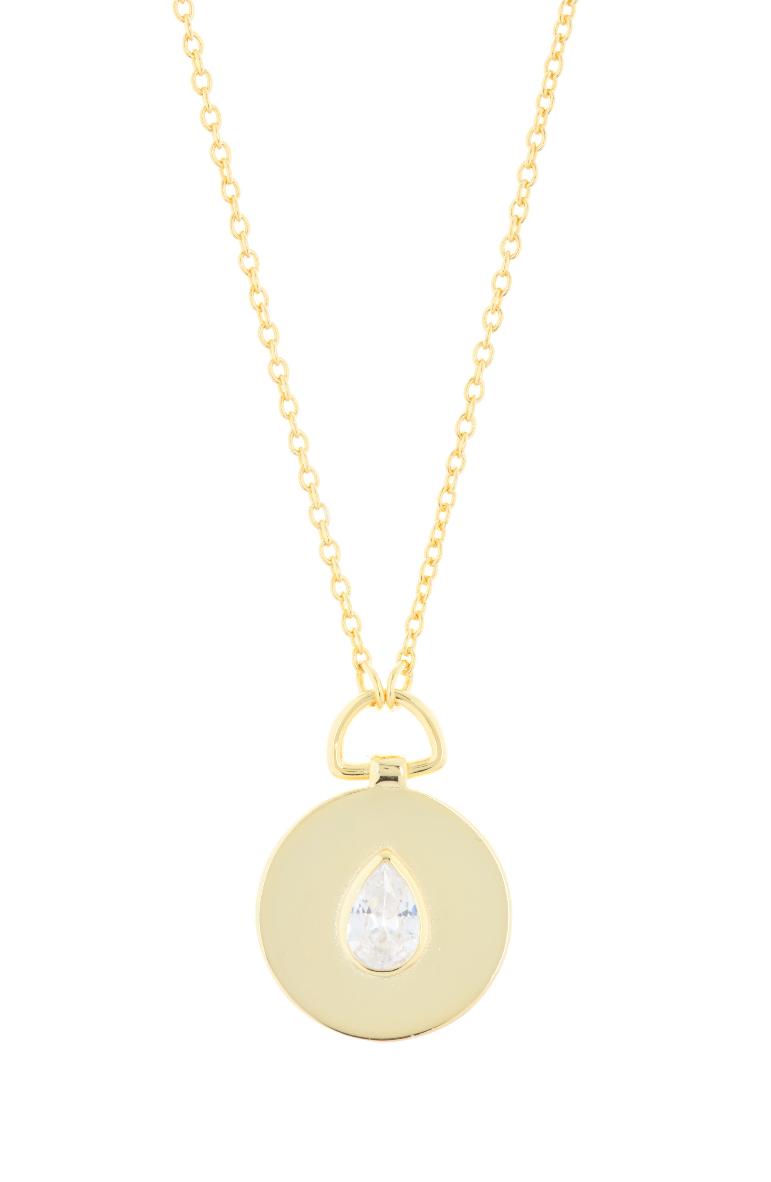 ARGENTO VIVO Cubic Zirconia Disc Pendant Necklace