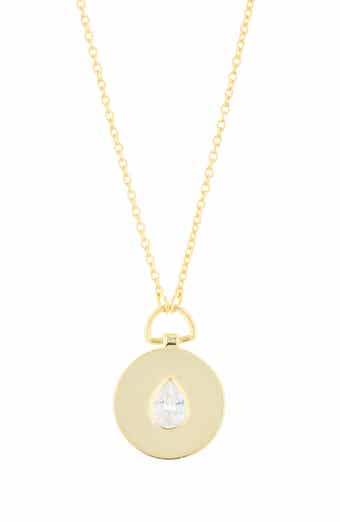 ARGENTO VIVO Cubic Zirconia Disc Pendant Necklace