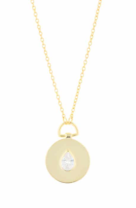 ARGENTO VIVO Cubic Zirconia Disc Pendant Necklace