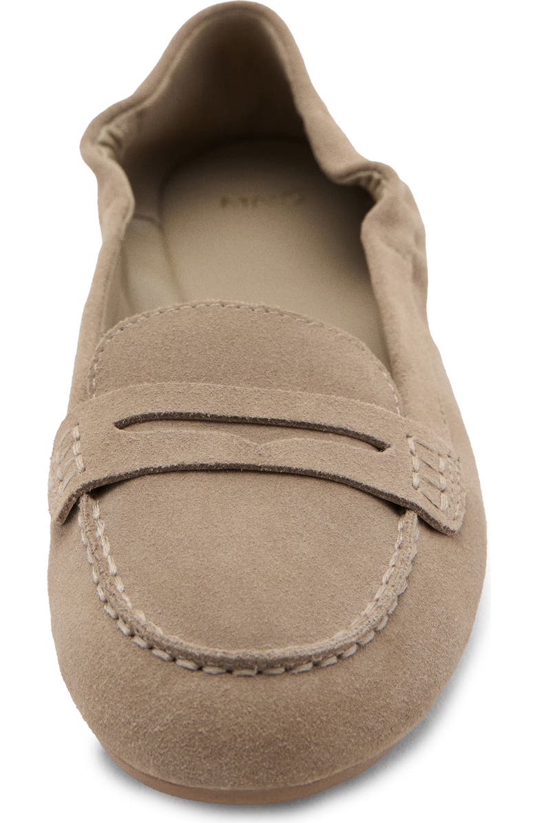MANGO Suede Penny Loafer, Alternate, color, Sand