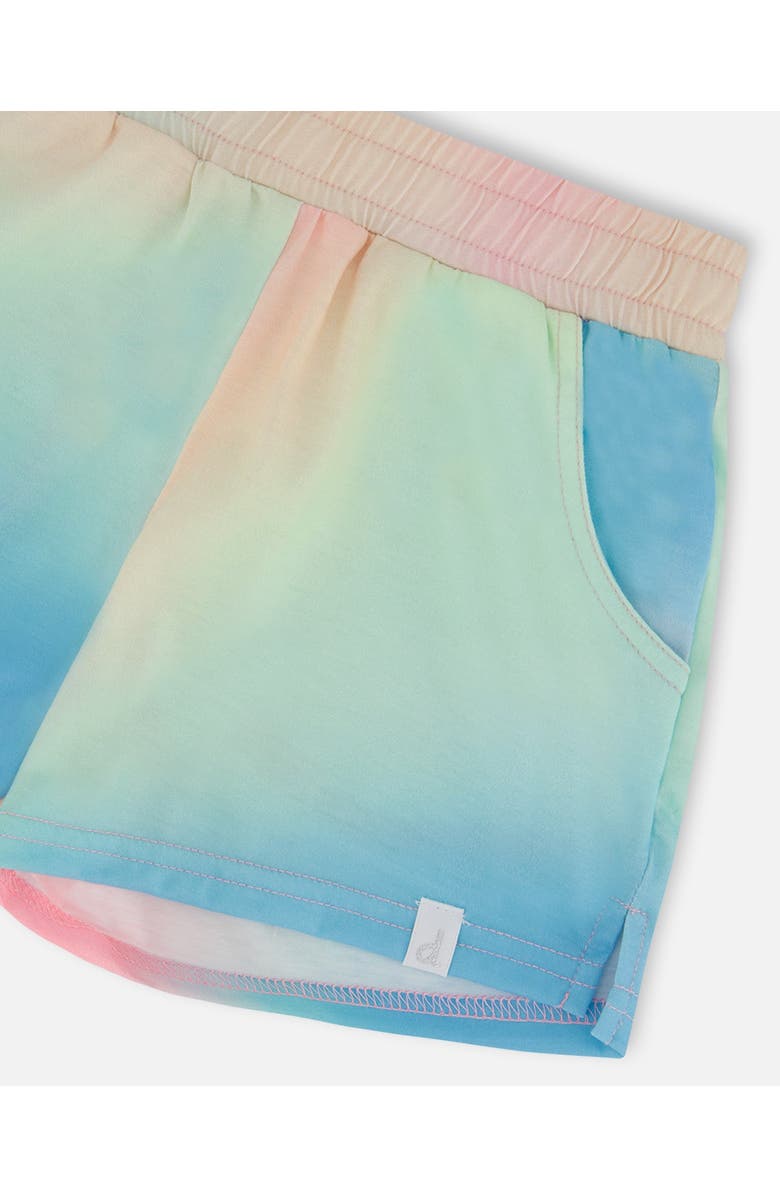 Deux par Deux Little Girl's Printed Short Multicolored Tie Dye, Alternate, color, 