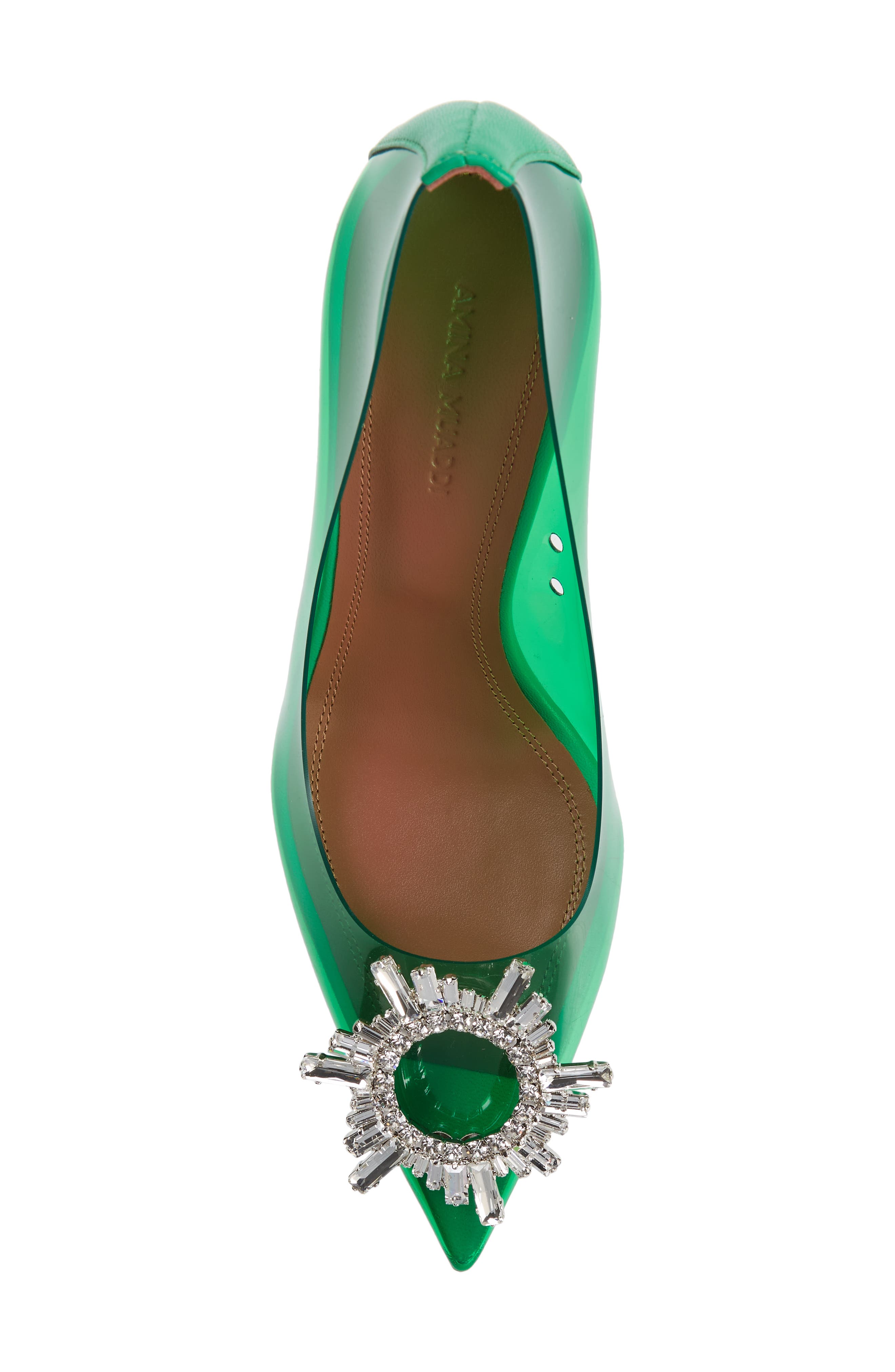 Amina Muaddi Begum Glass Pointed Toe Pump, Alternate, color, 