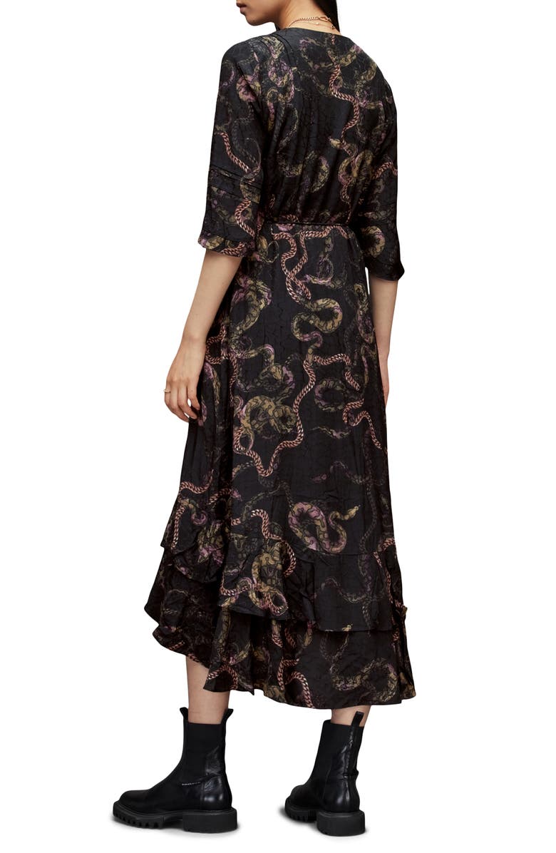 AllSaints Delana Tempest Wrap Dress, Alternate, color, 