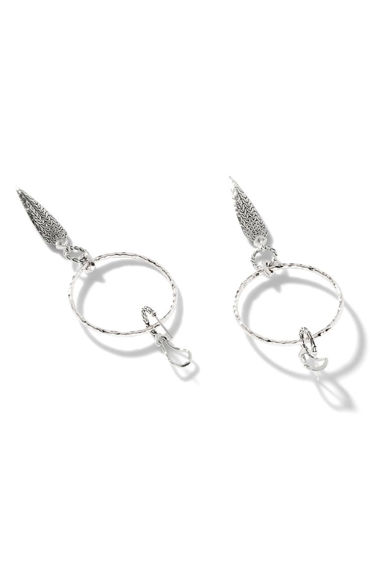 John Hardy Classic Chain Hammered Drop Huggie Hoop Earrings, Alternate, color,