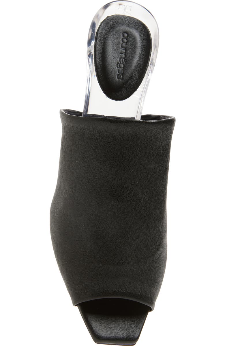 Courrèges Transparent Sole Leather Slide Sandal, Alternate, color, Black