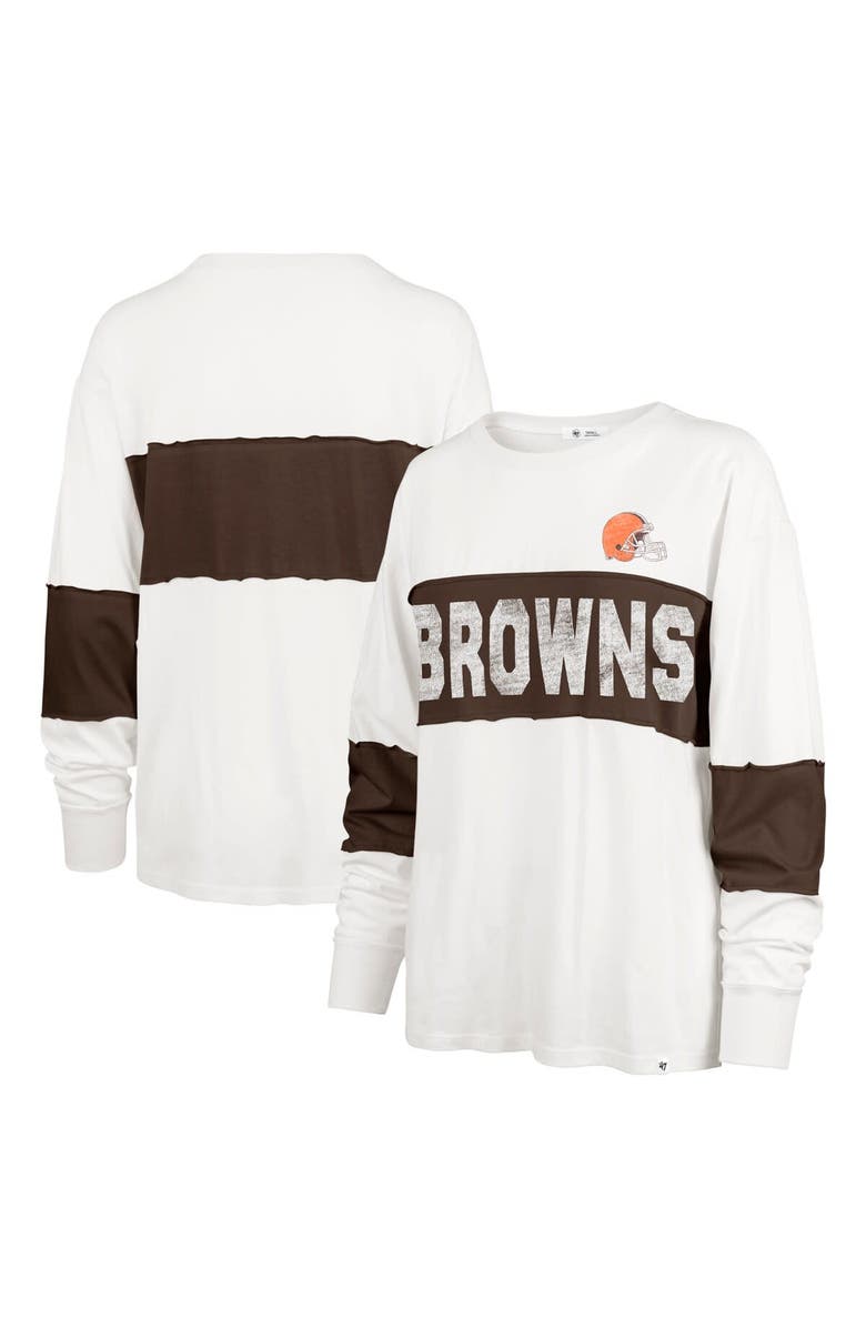'47 Women's '47 Cream Cleveland Browns Clubhouse Pride Taylor Long Sleeve T-Shirt, Main, color, Cream