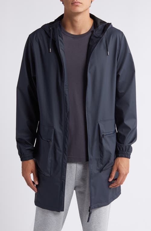 Rains Waterproof Hooded Rain Jacket in Navy