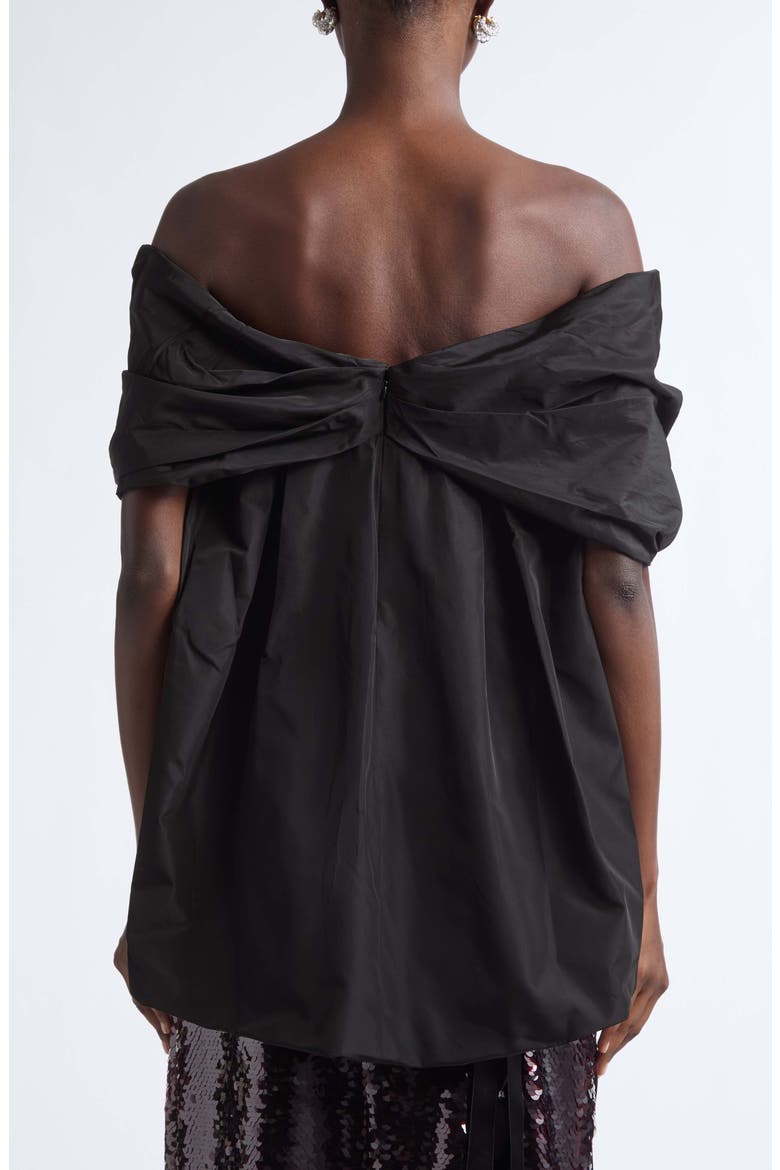 Gathered Bow Top, Alternate, color, BLACK/ BLACK