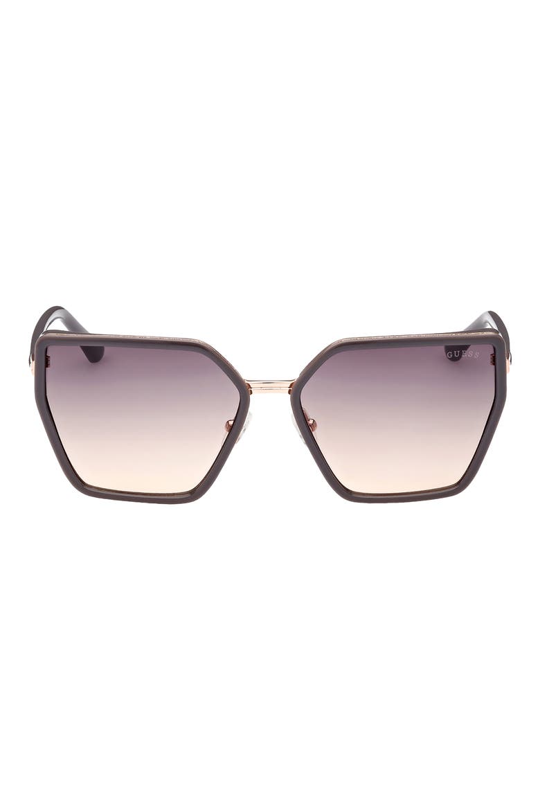 59mm Gradient Geometric Sunglasses, Main, color, GREY/ GRADIENT SMOKE