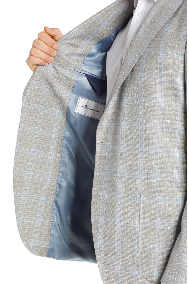 Hyperlight Classic Fit Plaid Sport Coat, Alternate, color, NATURAL
