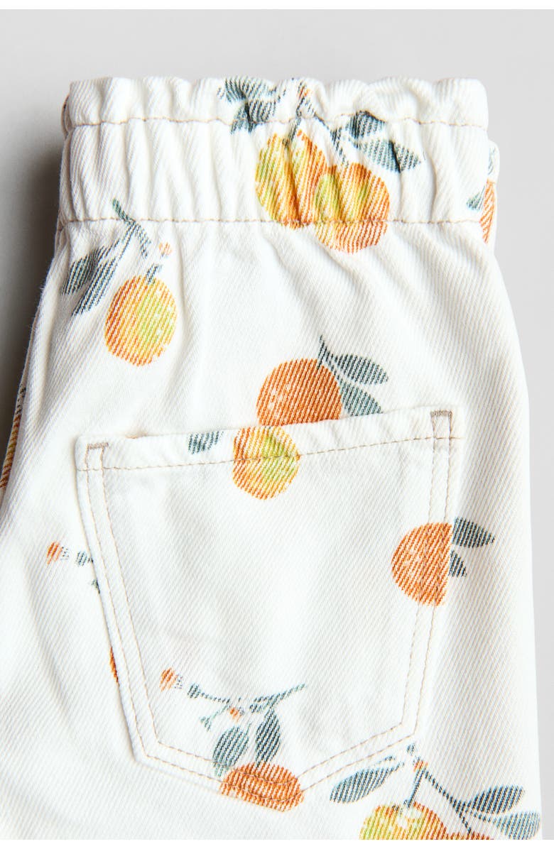 H&M Printed Twill Shorts, Alternate, color, Cream/Lemons