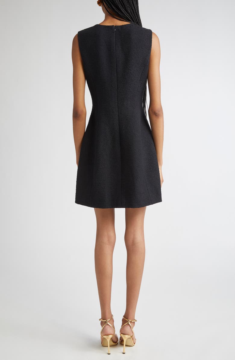 Oscar de la Renta Sleeveless Cotton Blend Tweed Dress, Alternate, color, Black