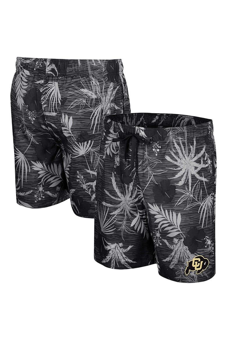 Men's Colosseum Black Colorado Buffaloes What Else is New Swim Shorts, Main, color, Black