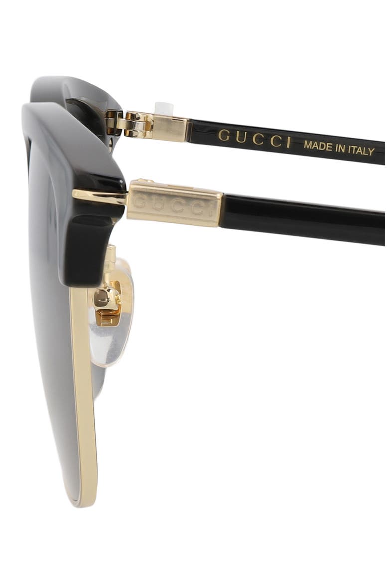 56mm Square Sunglasses, Alternate, color, BLACK GOLD GREY