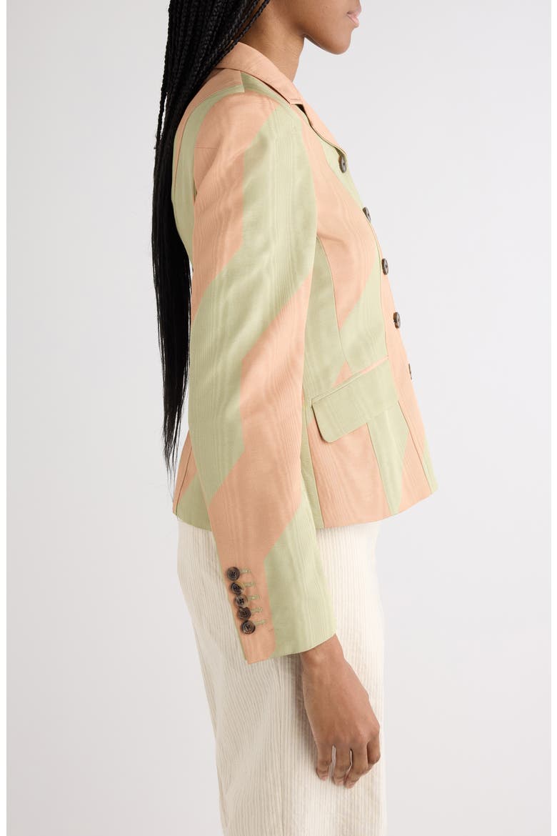 Belia Broken Stripe Moiré Jacket, Alternate, color, PISTACHE