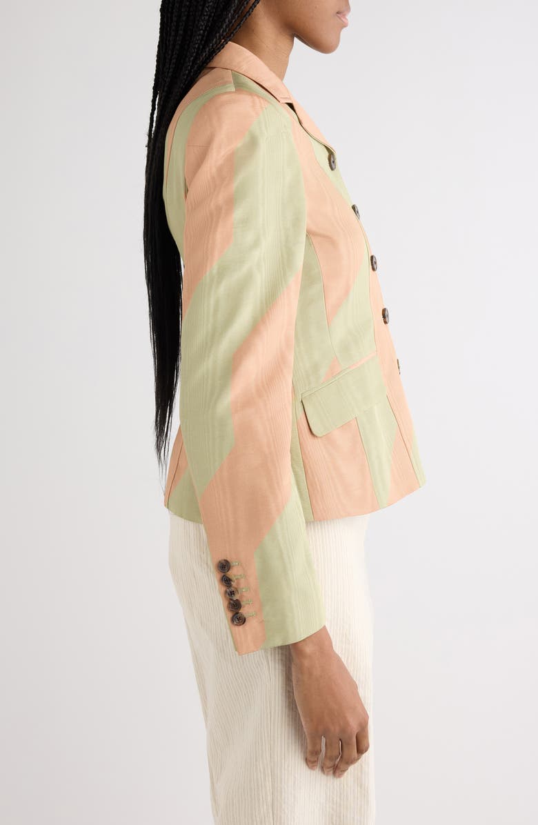 Dries Van Noten Belia Broken Stripe Moiré Jacket, Alternate, color, Pistache