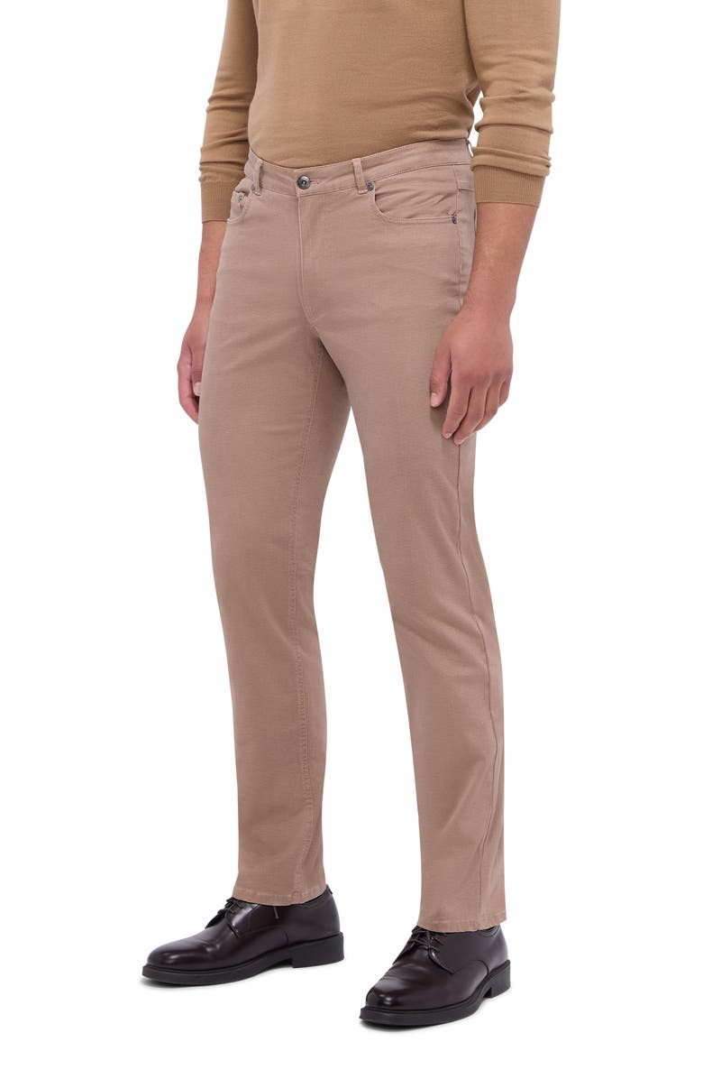 Bugatchi Preston Five-Pocket Straight Leg Pants, Main, color, Caramel