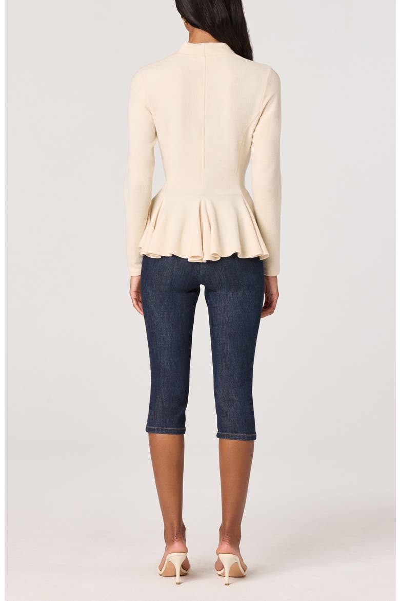 Dayna Peplum Wrap Top, Alternate, color, VANILLA