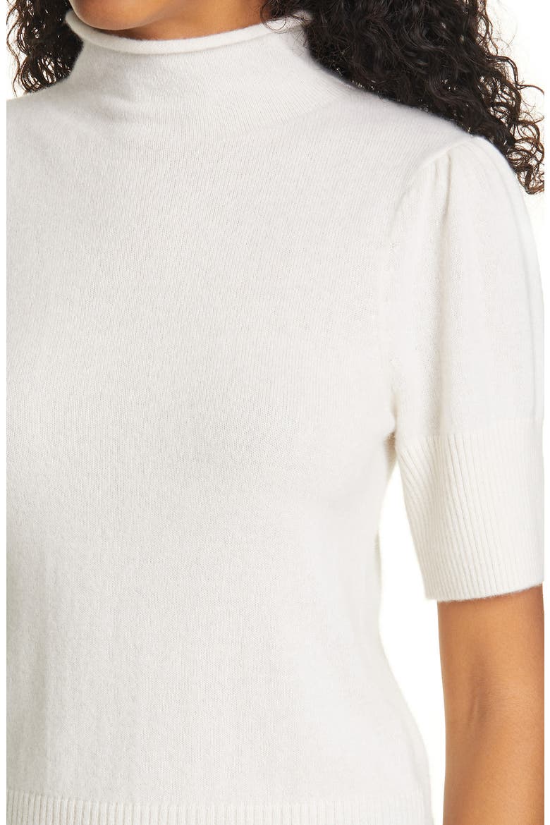 Annabelle Short Sleeve Cashmere Sweater, Alternate, color, IVORY