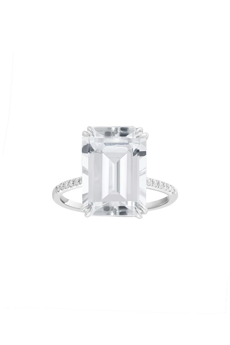 Diamond & White Topaz Ring, Alternate, color, WHITE