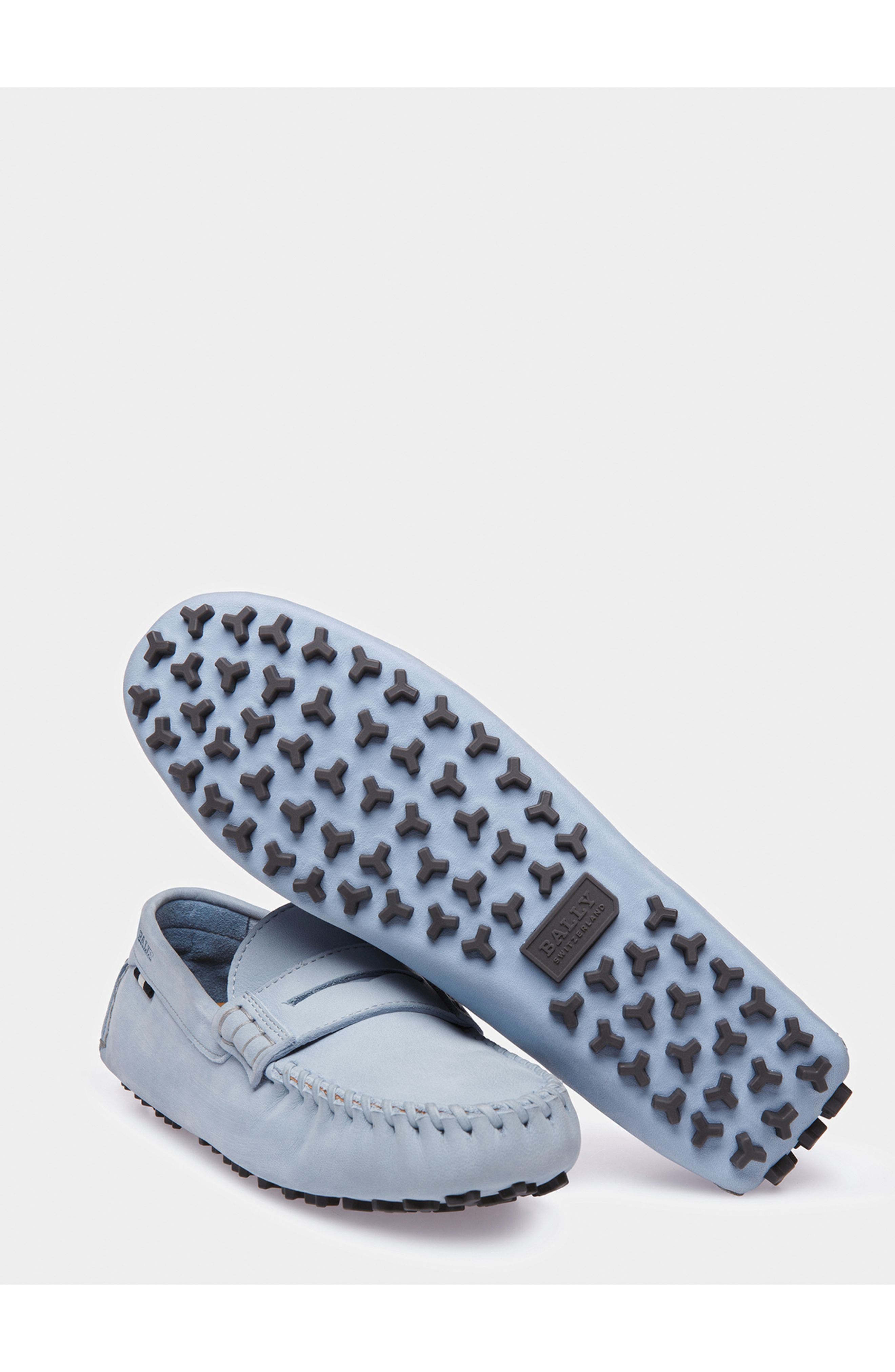 Bally Lamby Leather Drivers, Alternate, color, Blue