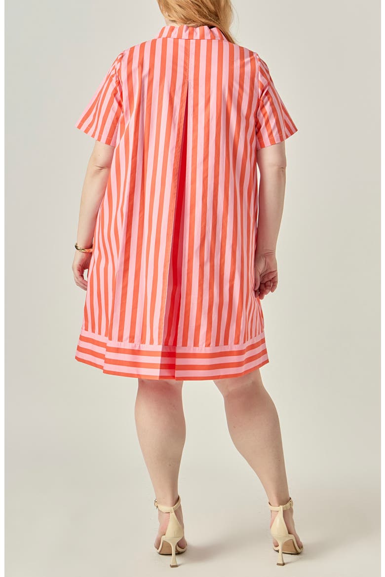 Striped Jacquard Shirt Dress, Alternate, color, PINK/ ORANGE