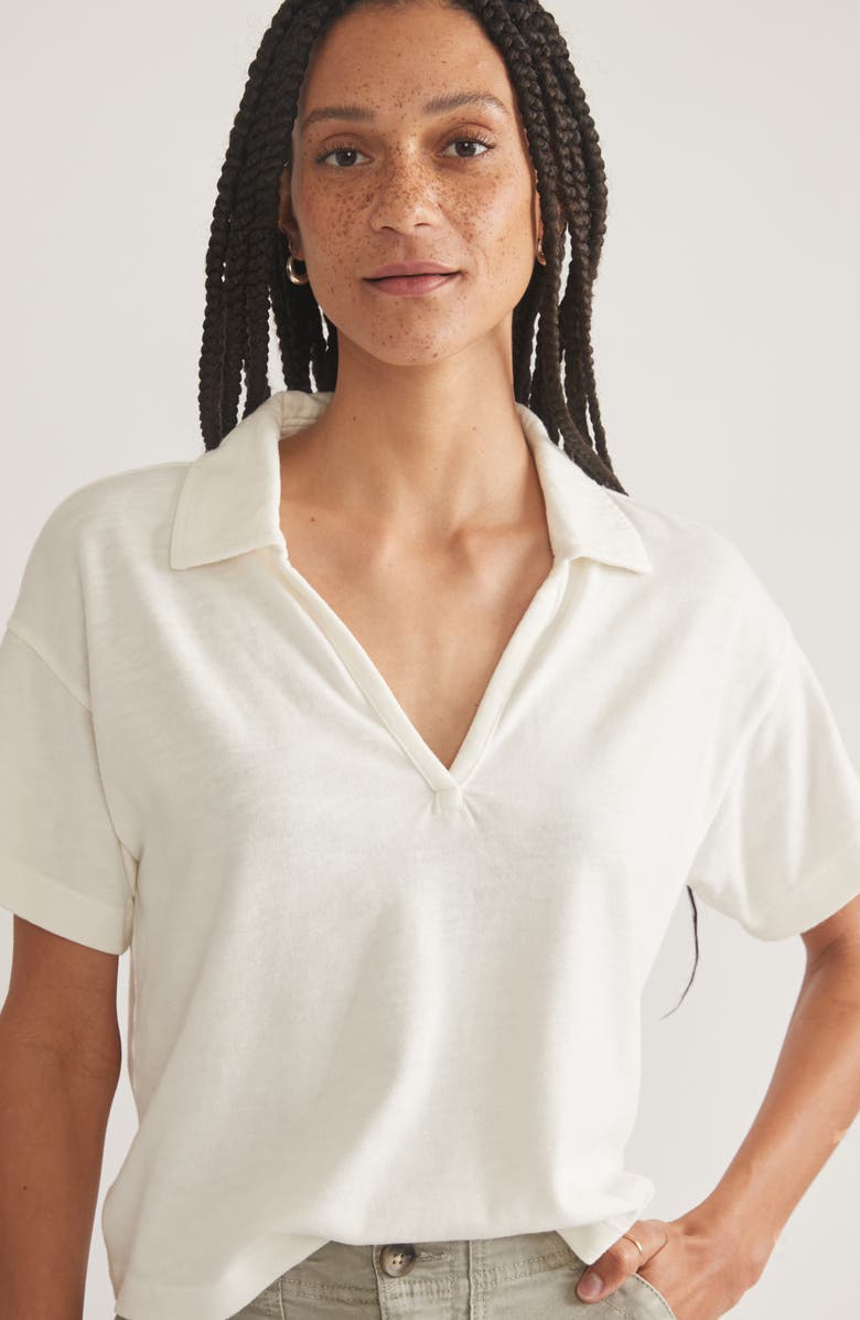 Marine Layer Boxy Cotton Polo T-Shirt, Alternate, color,