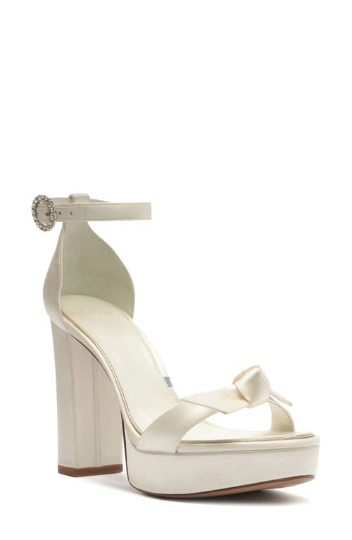 Alexandre Birman Clarita Flare Platform Bridal Sandal In White