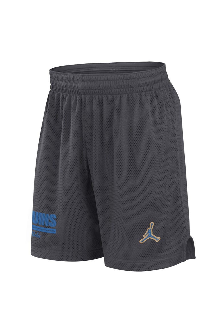Men's Jordan Brand Anthracite UCLA Bruins 2024 Sideline Performance Mesh Shorts, Alternate, color, Anthracite