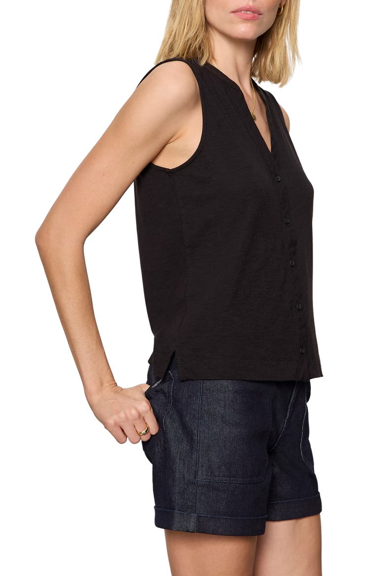All Set Button Tank, Alternate, color, BLACK