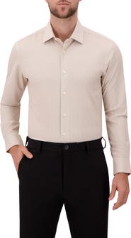 Report Collection Slim Fit Herringbone 4-Way Stretch Button-Up Shirt