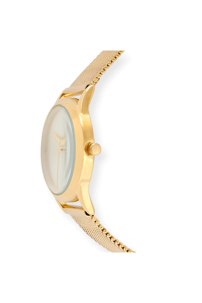Minimalist Wafer Slim Round Watch- 40MM, Alternate, color, Mesh Champagne