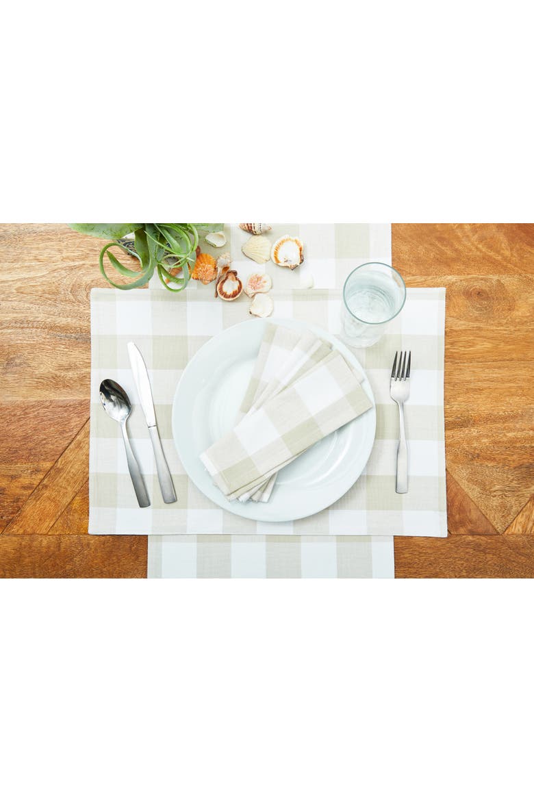 Franklin Pebble Gingham Check Table Runner 13" x 72", Alternate, color, Grey