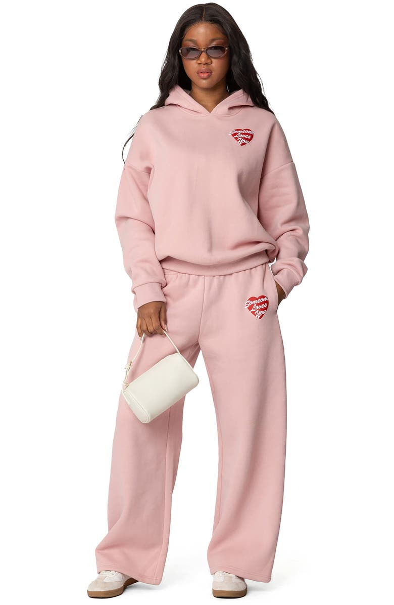 EDIKTED Someone Loves You Hoodie, Alternate, color, Pink