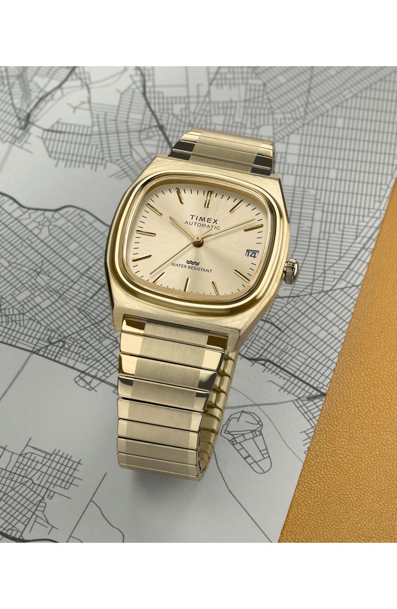 Timex<sup>®</sup> Automatic 1983 E-Line Reissue Bracelet Watch, 34mm, Alternate, color, Gold-Tone