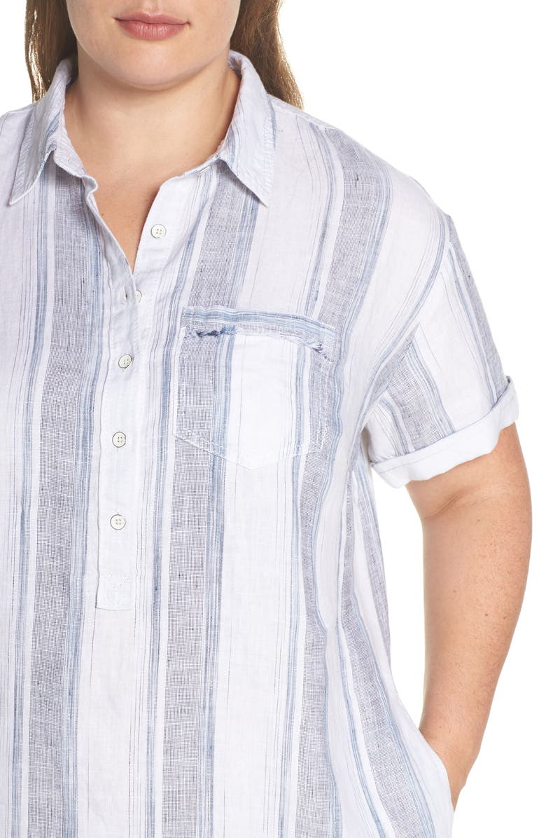 Caslon<sup>®</sup> Stripe Linen Shirtdress, Alternate, color, 