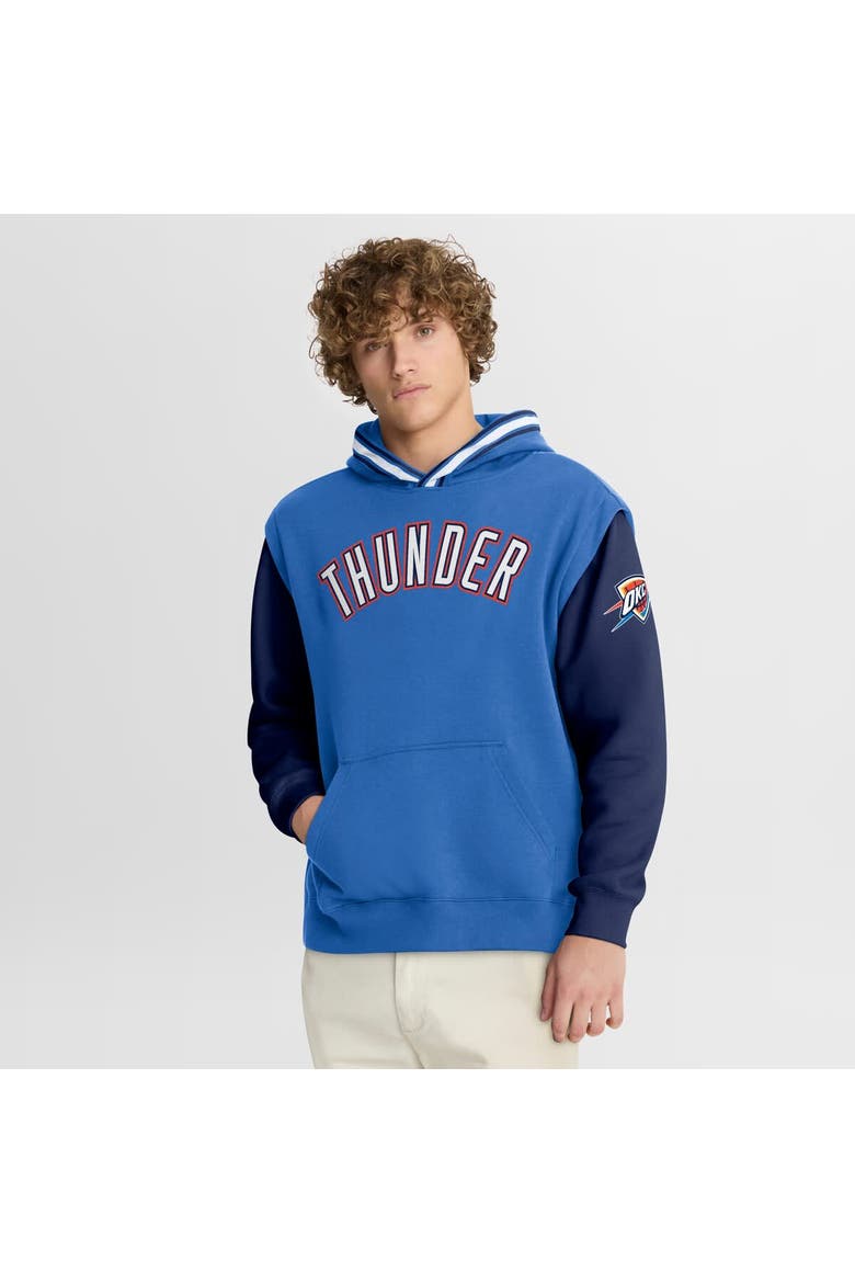 Men's Fanatics  Blue/Navy Oklahoma City Thunder Half Court Shot Clock Fastbreak Hoodie, Main, color, Blue
