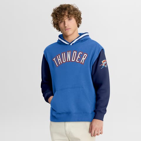 Men's Fanatics  Blue/Navy Oklahoma City Thunder Half Court Shot Clock Fastbreak Hoodie