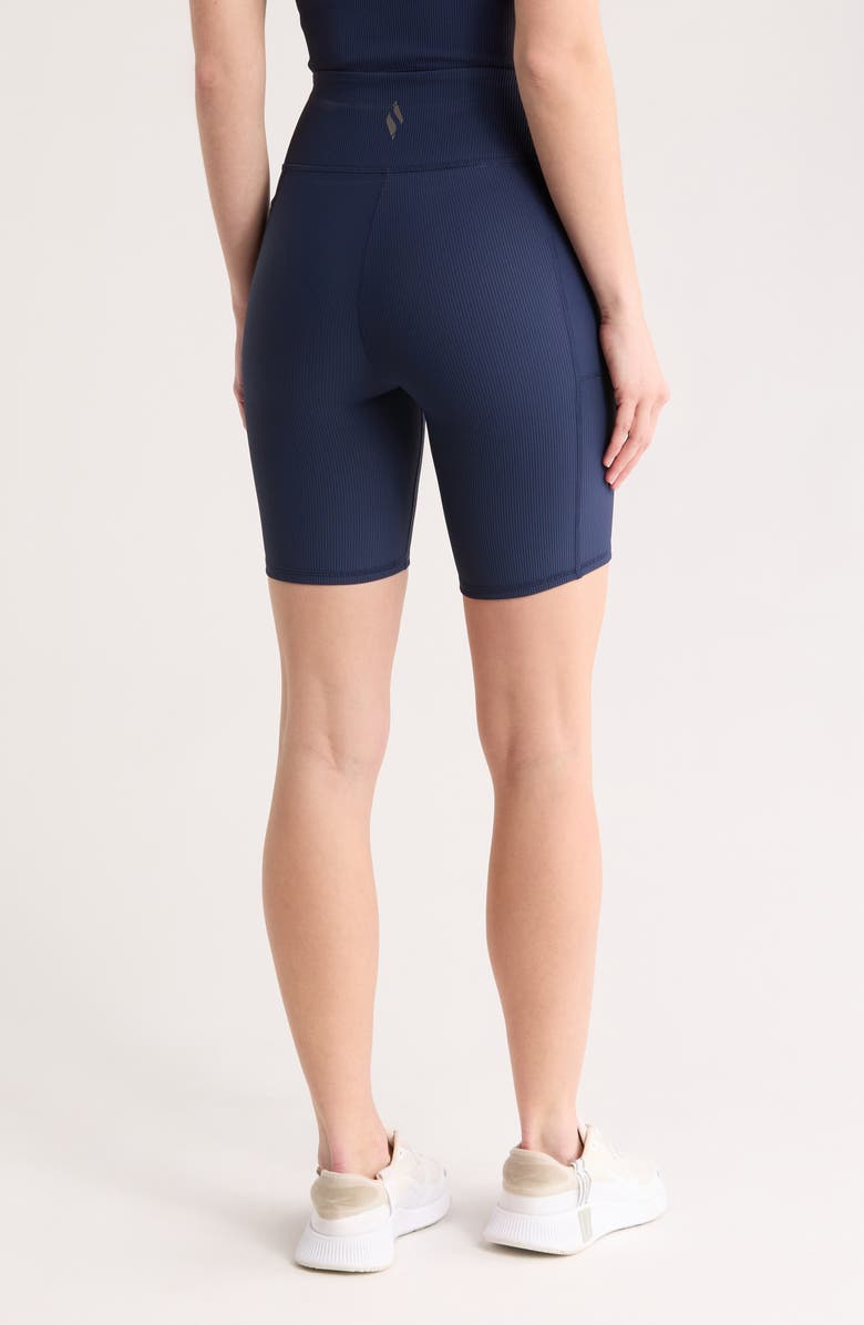 SKECHERS GOFLEX Ribbed High Waist Pocket Bike Shorts, Alternate, color, 